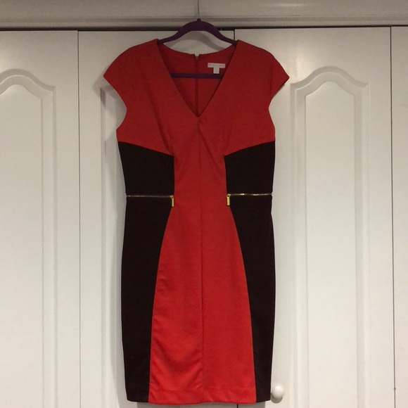 New York & Company Dresses & Skirts - Color Block Dress with Gold Zipper Detail
